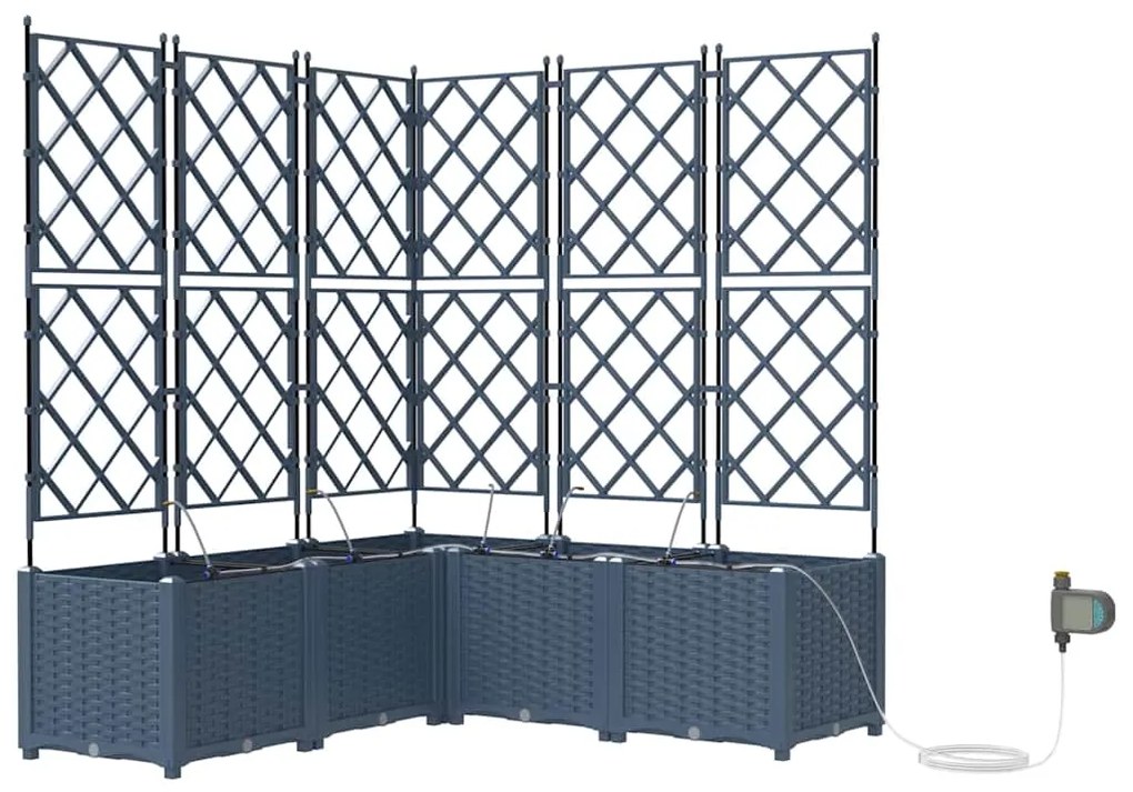 vidaXL Ζαρντινιέρες κήπου Γκρι 120 x 120 x 142 cm Ατσάλι