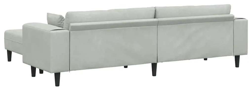 vidaXL Βελούδινος καναπές 3 pcs Ανοιχτό γκρι 208 εκ. Βελούδο