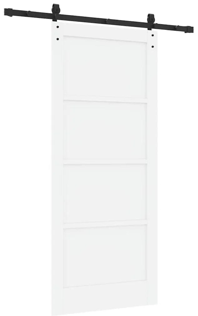 vidaXL Συρόμενη Πόρτα Λευκό και μαύρο 86 x 198.5 cm