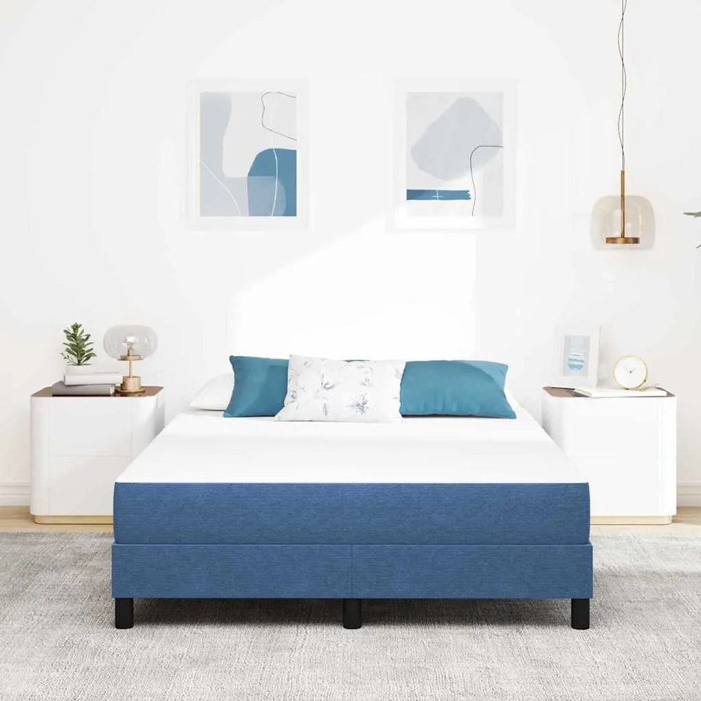 vidaXL Στρώμα Κρεβατιού με στρώμα Μπλε 160 x 200 cm ύφασμα