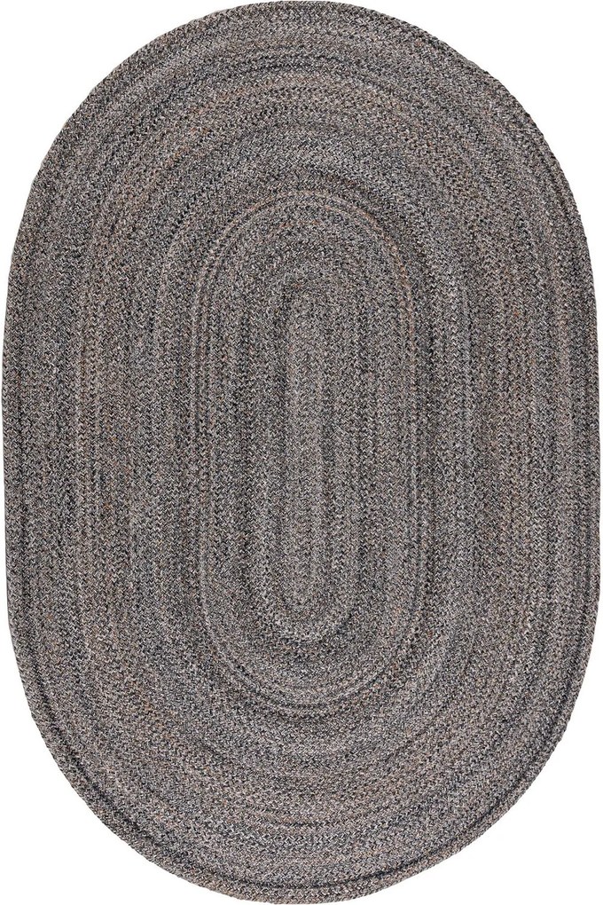 Χαλί Naf Naf Marivan OVAL Charcoal-Mustard Βιοκαρπέτ 160X230cm