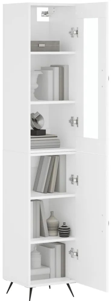 vidaXL Ντουλάπι Λευκό 34,5 x 34 x 180 εκ. από Επεξεργασμένο Ξύλο