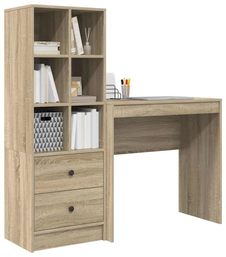 vidaXL Γραφείο με αποθηκευτικό χώρο 2 pcs Δρύς Sonoma 80 x 40 x 76 εκ.