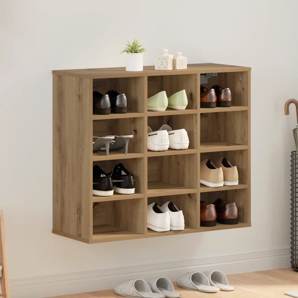 vidaXL Ντουλάπα Παπουτσιών με ράφι artisan δρυς 103x30x51 εκ