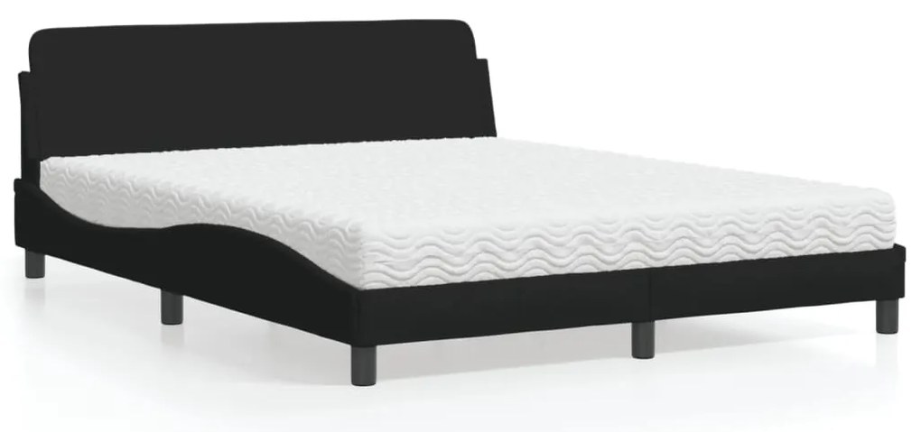 vidaXL Κρεβάτι Μαύρο 160x200 εκ. Υφασμάτινο