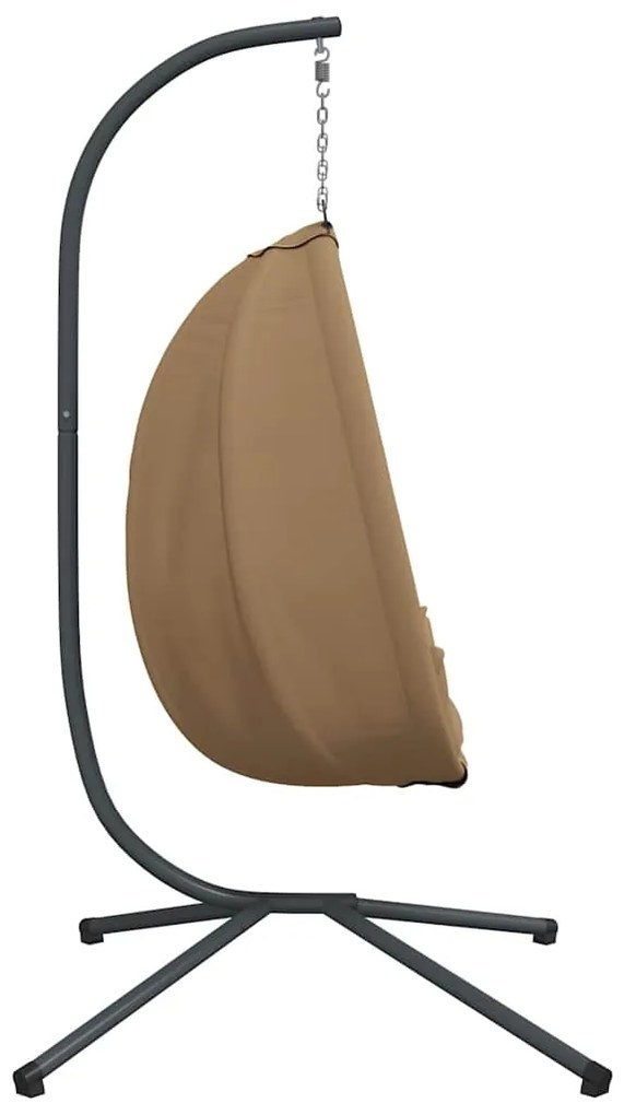 vidaXL Πολυθρόνα Egg Κρεμαστή με Βάση Taupe Συνθ. Ρατάν / Ατσάλι