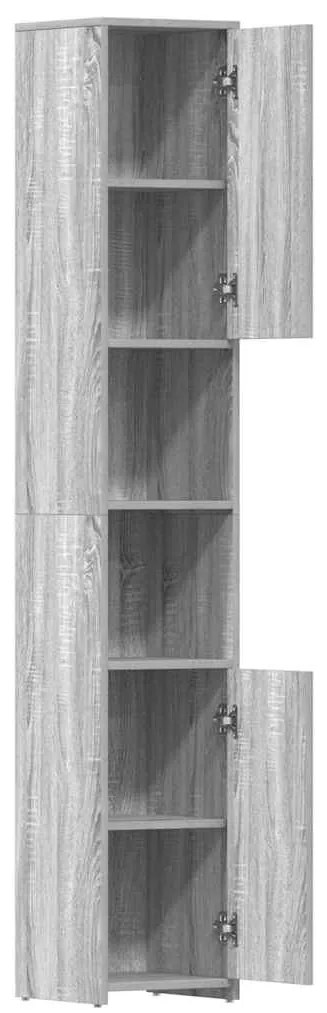 vidaXL Ντουλάπι Μπάνιου Γκρι Sonoma 30x30x183,5 εκ. Επεξεργασμένο Ξύλο