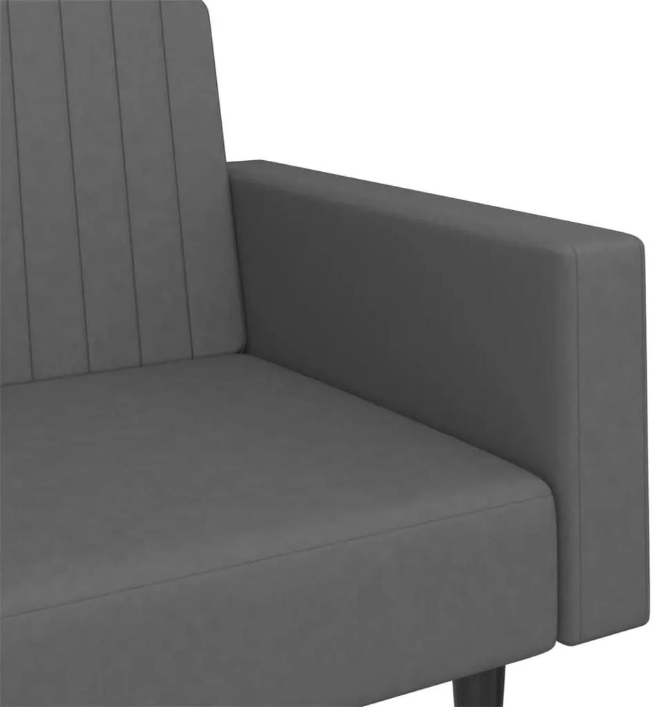 Καναπές Κρεβάτι Διθέσιος Σκούρο Γκρι Βελούδινος - Γκρι
