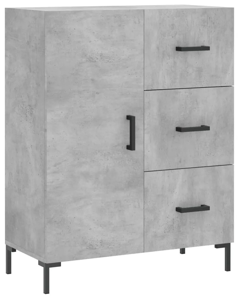 vidaXL Ντουλάπι Γκρι Σκυροδέματος 69,5x34x180 εκ. Επεξεργασμένο Ξύλο