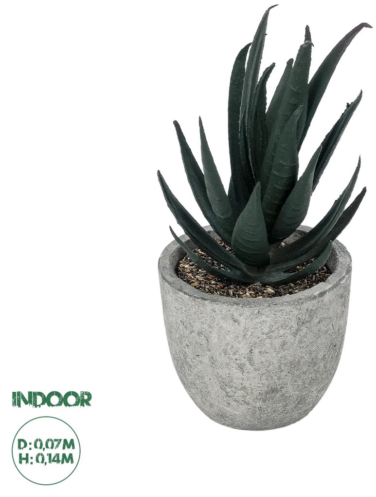 Artificial Garden SUCCULENT ALOE POTTED PLANT 21007 Διακοσμητικό Φυτό Αλόη  Φ7 x Υ14cm