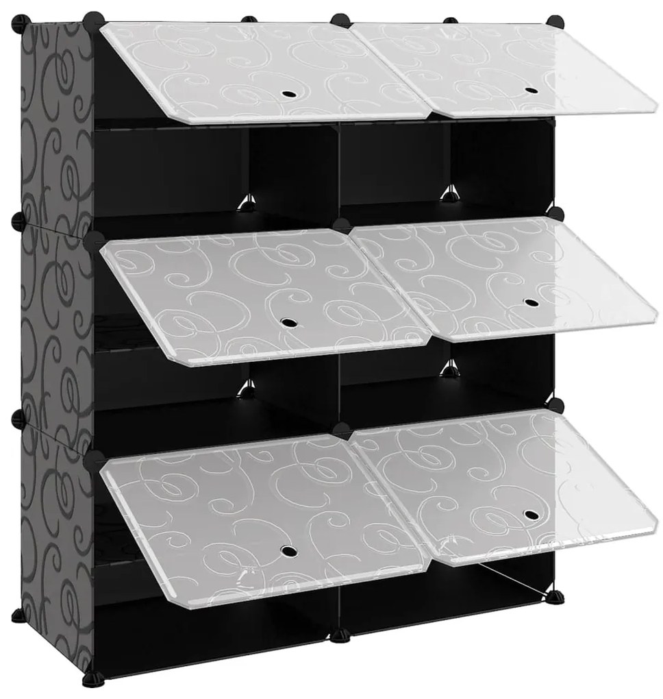 vidaXL Παπουτσοθήκη Μαύρη 84,5 x 31 x 93,5 εκ. από Πολυπροπυλένιο