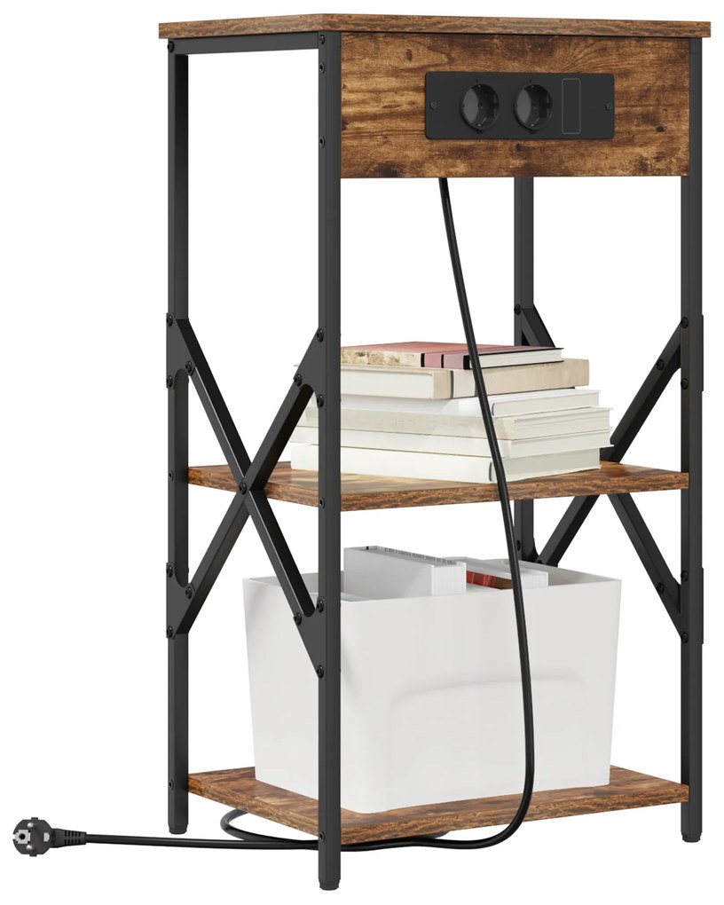 vidaXL Κουτιά Κρεβατοκάμαρας 2 pcs Καπνιστή δρυς 41 x 31 x 76 εκ.