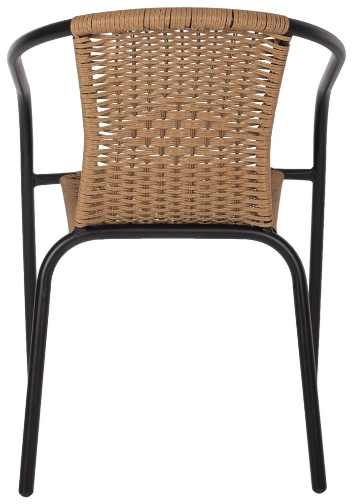 Καρέκλα - Πολυθρόνα CAMEL C5015.04 Μαύρη Μεταλλική με Wicker Φυσικό 50x55x73Y εκ. 50x55x73 εκ.