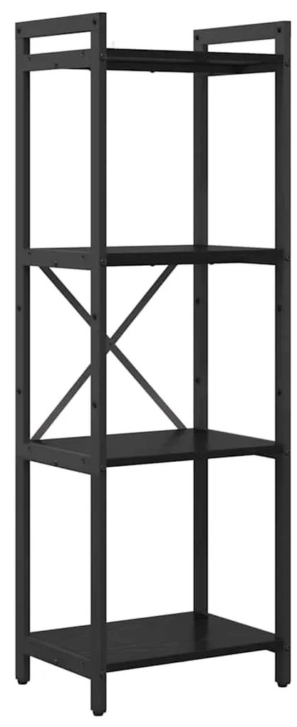 vidaXL Ράφι Βιβλίων Μαύρη Οξυά 40 x 30 x 85 εκ Επεξεργασμένο ξύλο