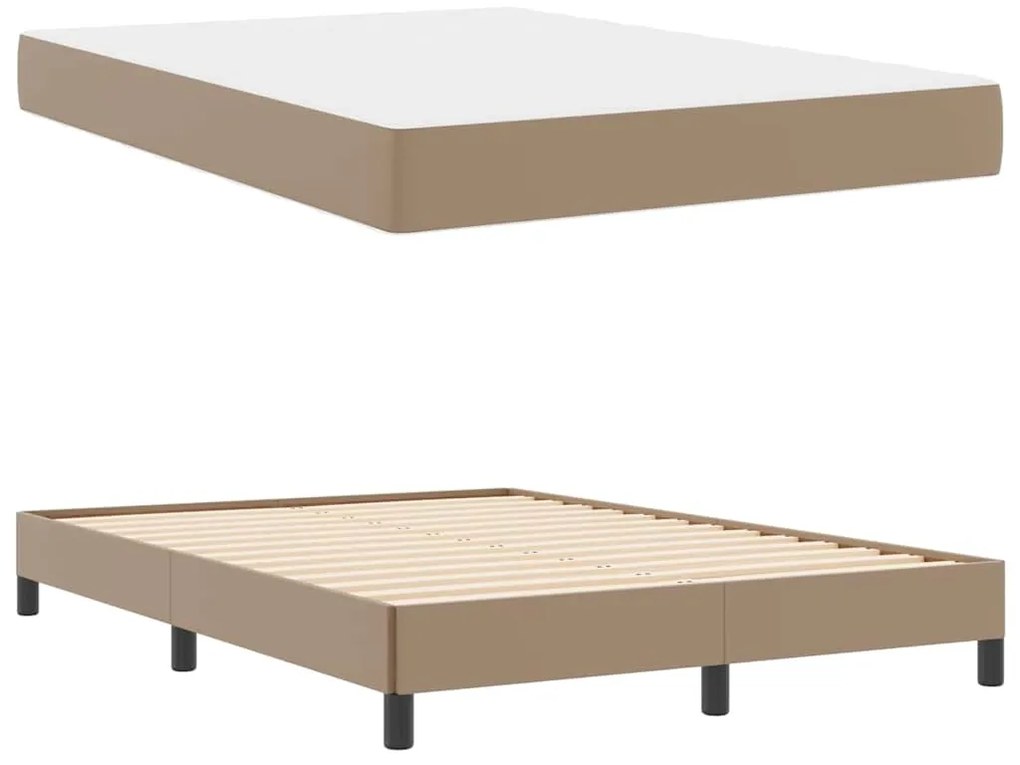 vidaXL Σκελετός Κρεβατιού με στρώμα Καπουτσίνο 160 x 200 cm ύφασμα