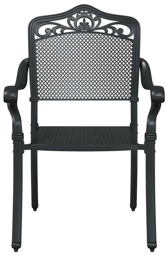 vidaXL Καρέκλα Κήπου 2 pcs Μαύρο 55 x 56.5 x 91εκ Αλουμίνιο
