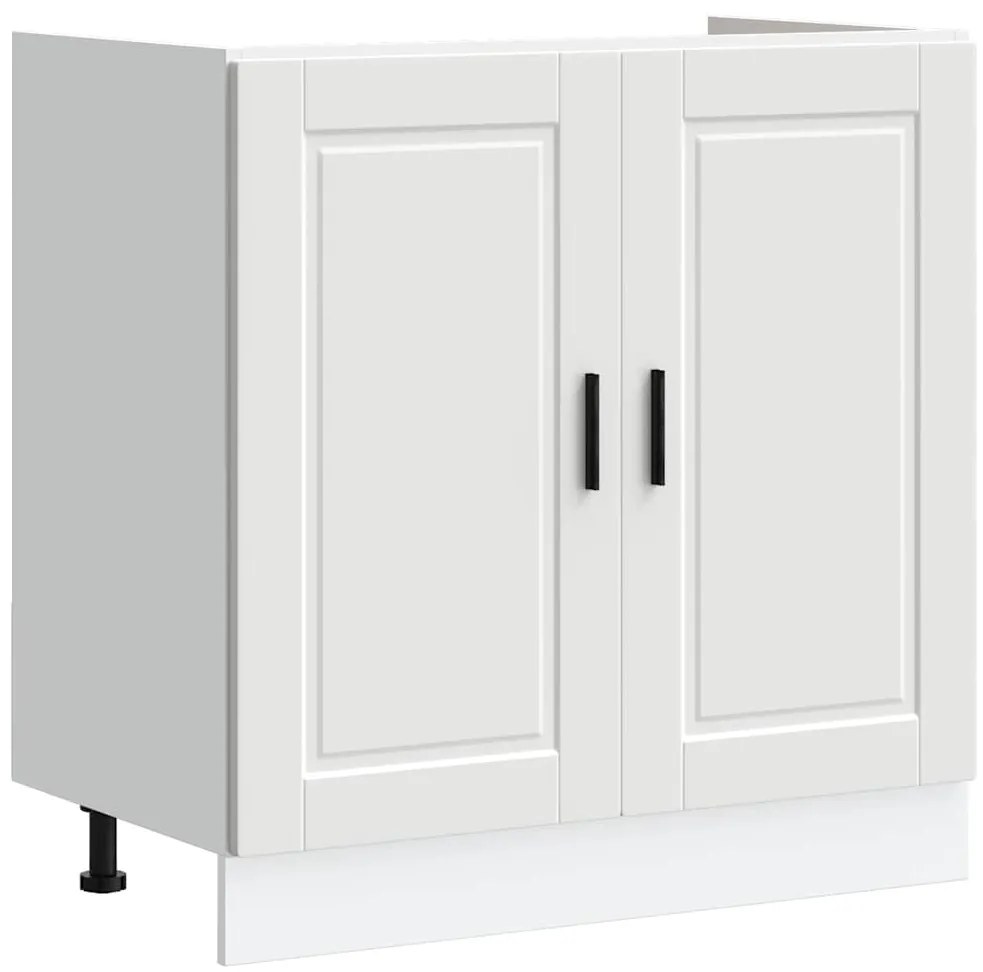 vidaXL Βάση νιπτήρα 2 pcs Λευκό 80 x 46 x 84.5 εκ. Επεξεργασμένο ξύλο