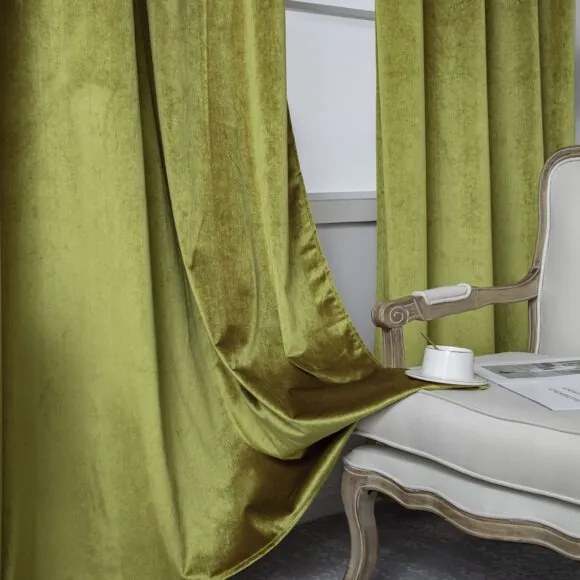 Beauty Home Κουρτίνα βελούδο σκίασης με 8 μεταλλικούς κρίκους Art 8399 140x270 Χρυσό