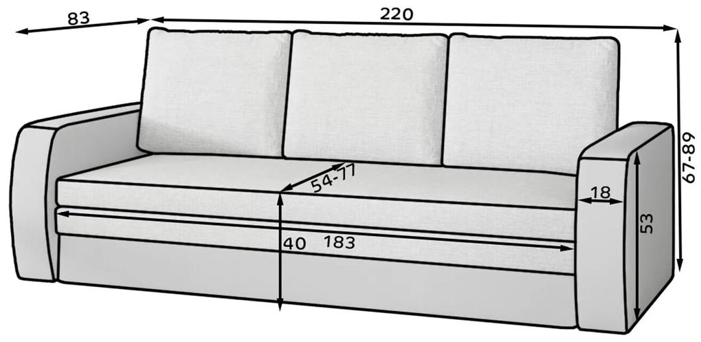 Καναπές κρεβάτι Elyria 122, Αποθηκευτικός χώρος, Άσπρο, Γκρι, 89x220x83cm, 76 kg, Πόδια: Πλαστική ύλη, Ξύλο: Πεύκο | Epipla1.gr