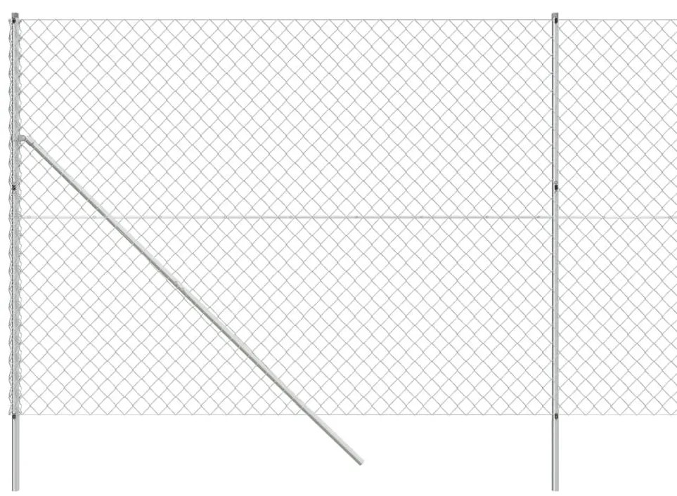 Συρματόπλεγμα Περίφραξης Ασημί 1,6 x 10 μ. με Στύλους - Ασήμι