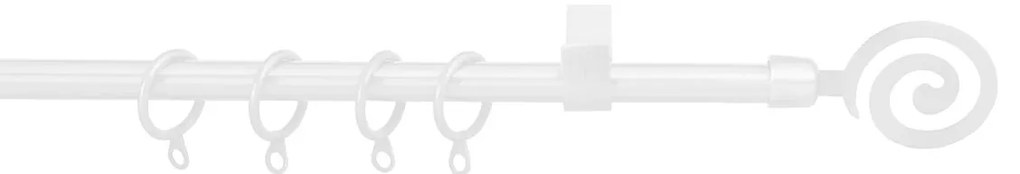 Κουρτινόξυλο Φ12mm Μονό Επεκτεινόμενο 60-120cm Με Άκρα Grace Twist White Mat 720123