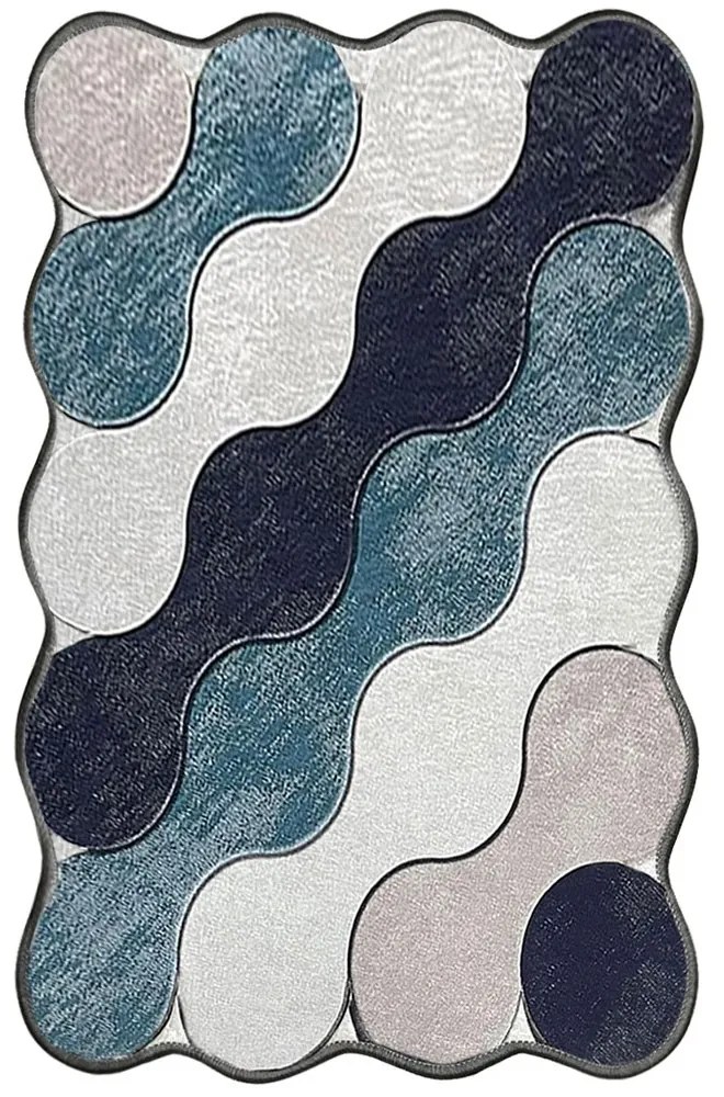 Πατάκι Μπάνιου Circle 359CHL2572 Blue L'essentiel Maison 70X120 Πολυέστερ