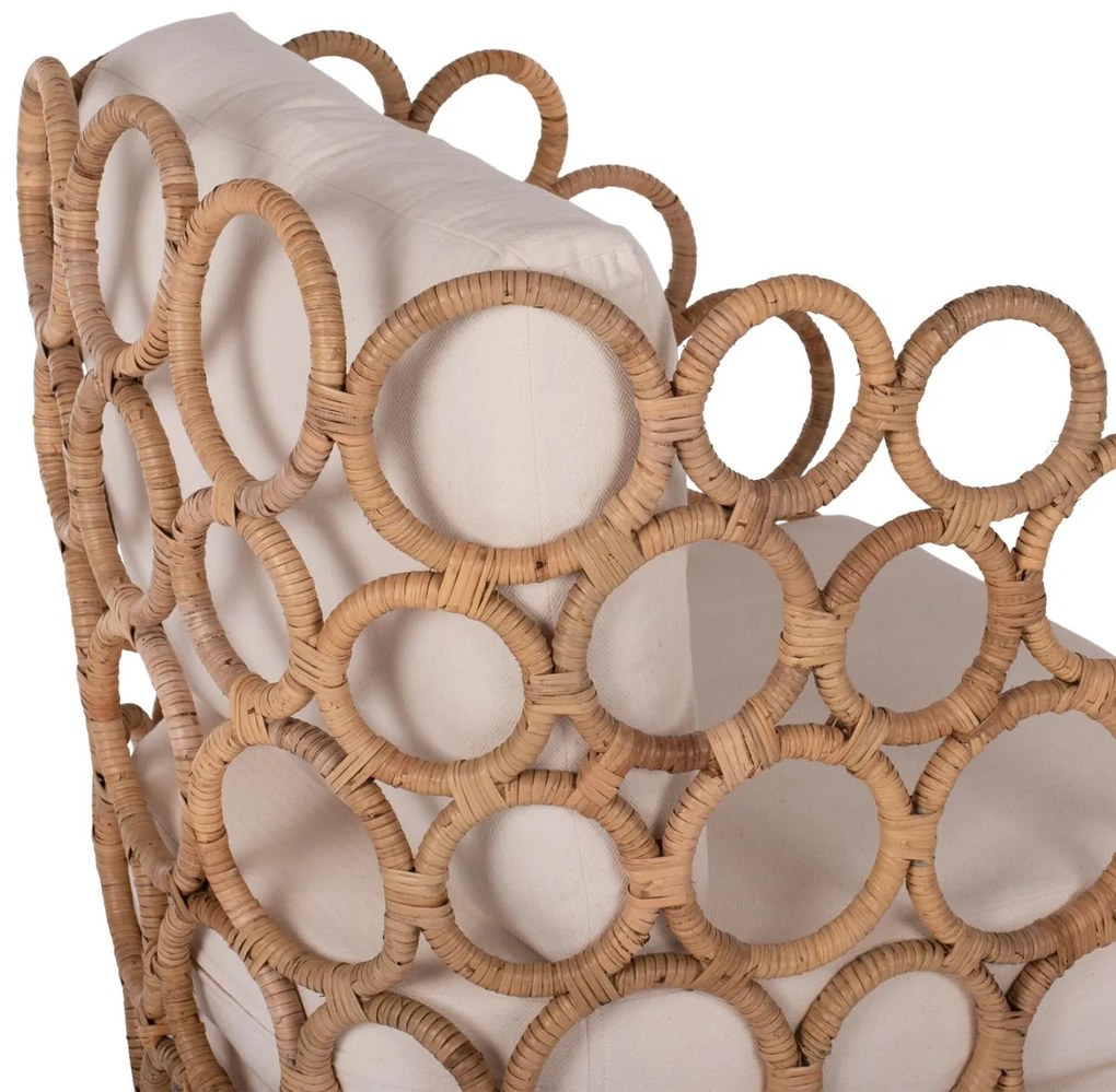 Πολυθρόνα RINGER C9341 Μεταλλική με Φυσικό RAttan 65x69x86Y εκ. 65x69x86 εκ.