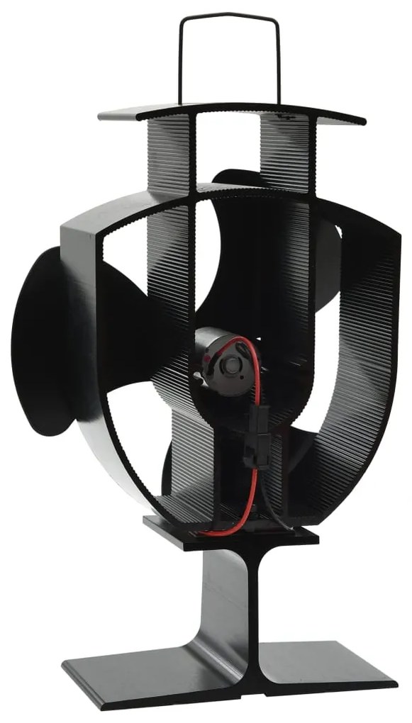 vidaXL Αερόθερμο Σόμπας Μαύρο με 3 Πτερύγια