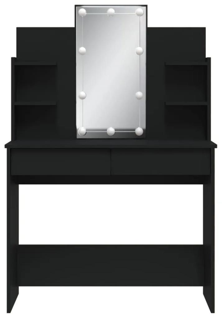 Μπουντουάρ με LED Φώτα Μαύρο 96x40x142 εκ. - Μαύρο