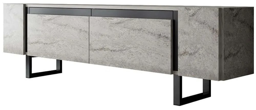 Έπιπλο Τηλεόρασης Yildiz 618BLY1277 180x30x50cm Travertine Grey-Black