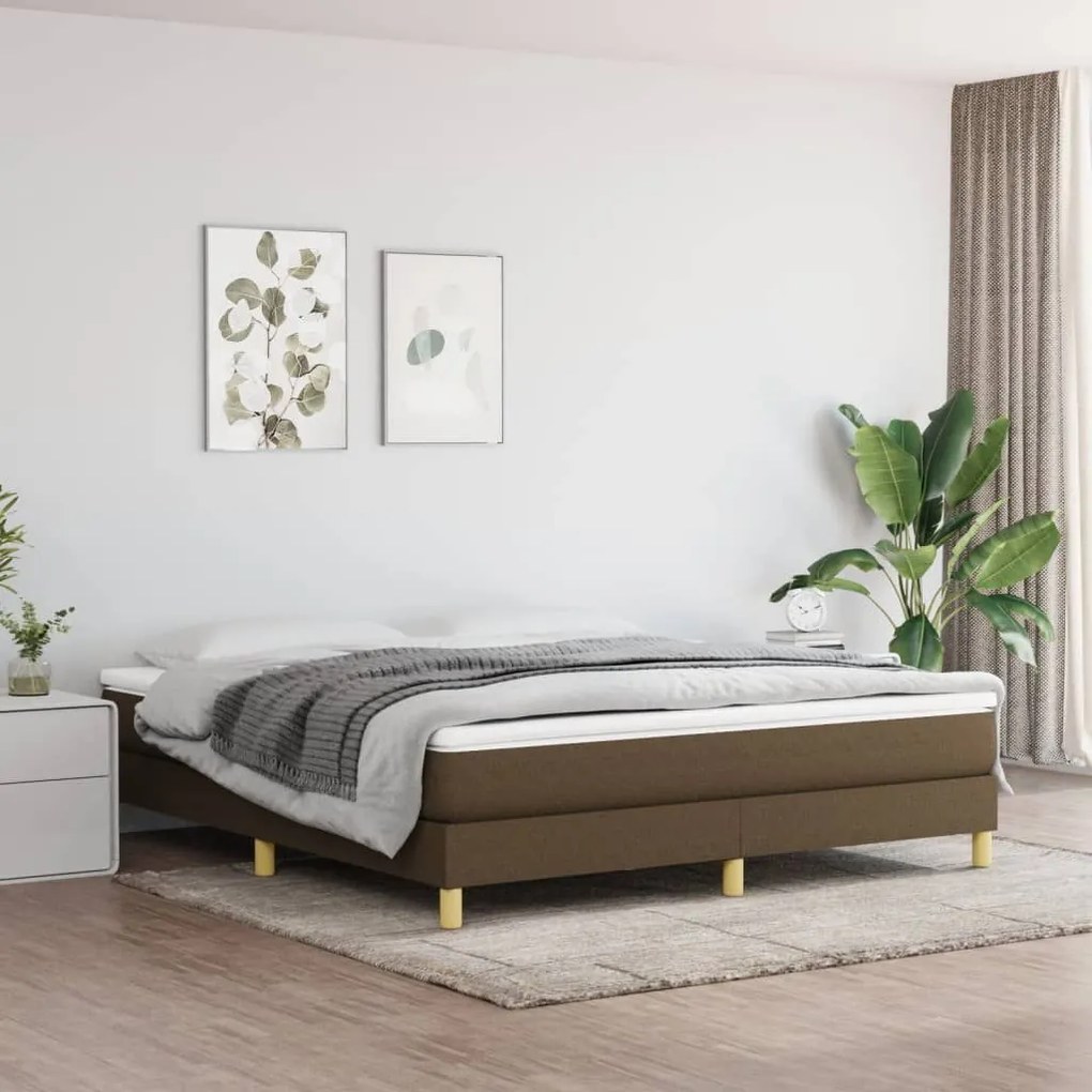 ΚΡΕΒΑΤΙ BOXSPRING ΜΕ ΣΤΡΩΜΑ ΣΚΟΥΡΟ ΚΑΦΕ 180X200 ΕΚ ΥΦΑΣΜΑΤΙΝΟ 3144194