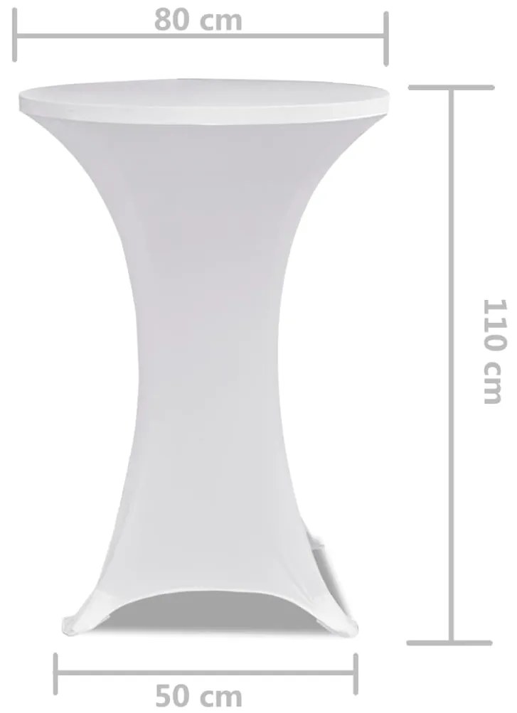 Κάλυμμα Τραπεζιού Stretch 2 τεμ. Λευκό Ø 80 εκ.