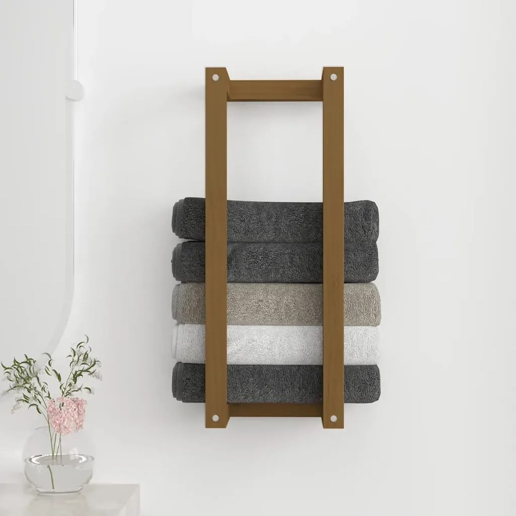 vidaXL Πετσετοκρεμάστρα Καφέ μελί 23x18x60 εκ. από Μασίφ Ξύλο Πεύκου