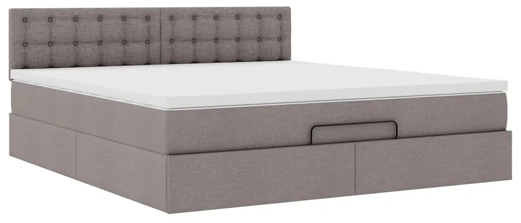 vidaXL Οθωμανικό κρεβάτι με στρώμα Taupe 180x200cm ύφασμα