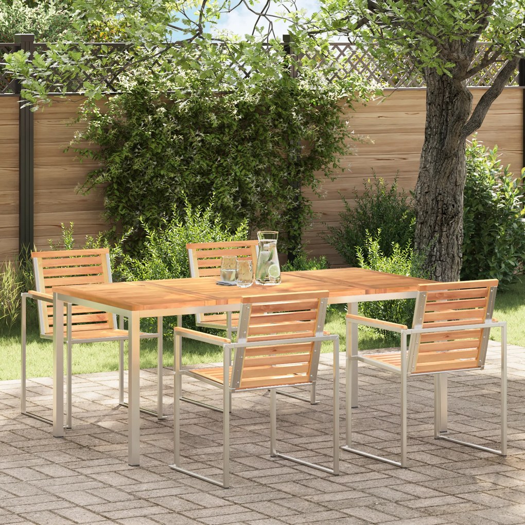 vidaXL Τραπέζι Εξωτερικού Χώρου 180x90x75 cm Μασίφ Ξύλο Teak