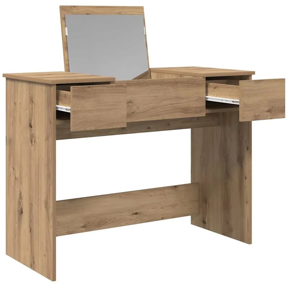 vidaXL Τραπέζι περιποίησης με συρτάρι artisan δρυς 100 x 45 x 76 εκ