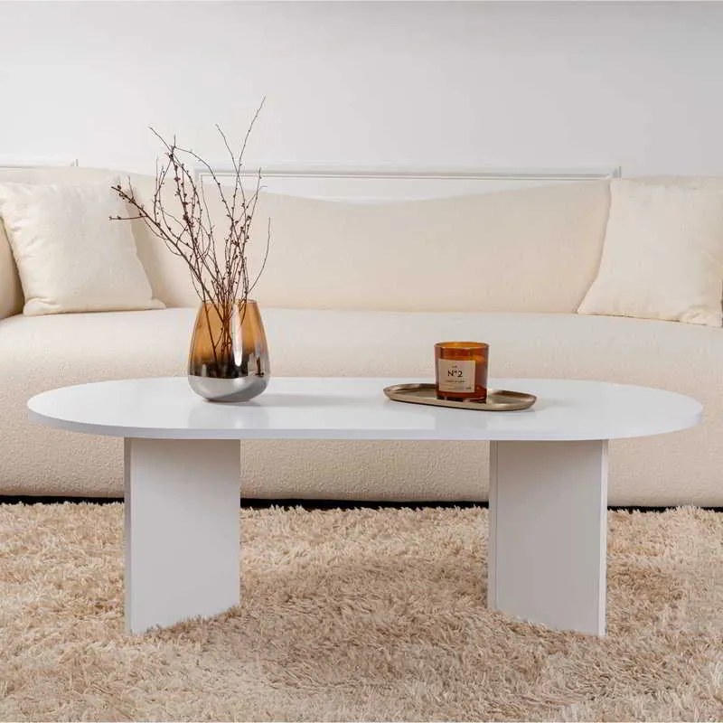 Τραπέζι σαλονιού Tabletod pakoworld σε λευκή απόχρωση 119x60x40εκ