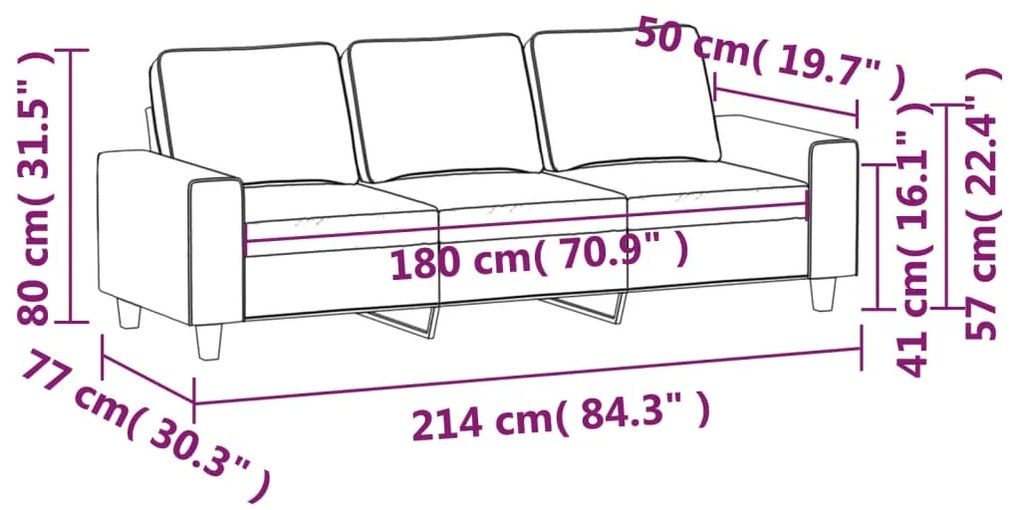 ΚΑΝΑΠΕΣ ΤΡΙΘΕΣΙΟΣ TAUPE 180 ΕΚ. ΥΦΑΣΜΑΤΙΝΟΣ 359406