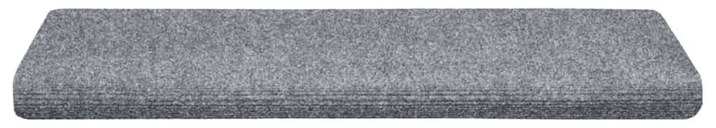 vidaXL Αυτοκόλλητα Πατάκια Σκαλιών 5 τεμ. Ανοιχτό Γκρι Ορθογώνια Άκρη 65x21x4 εκ.