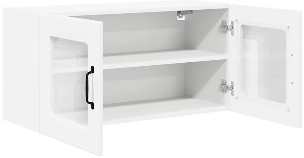 vidaXL Κρεμαστό ντουλάπι κουζίνας με ράφι Λευκό 80 x 31 x 40 εκ
