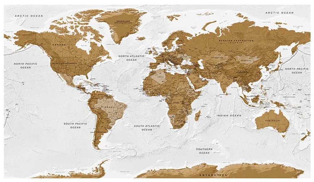 Ταπετσαρία XXL - World Map: White Oceans II 500x280