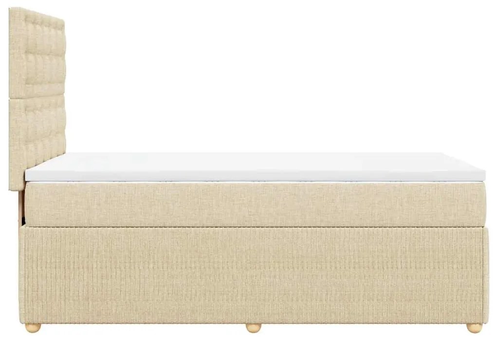 vidaXL Κρεβάτι Boxspring με Στρώμα Κρεμ 80 x 200 εκ. Υφασμάτινο