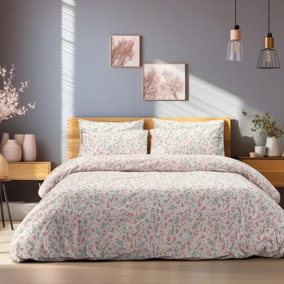 Beauty Home Σετ σεντόνια μονά με λάστιχο Cousine Art 12180 100x200+30 Σομόν