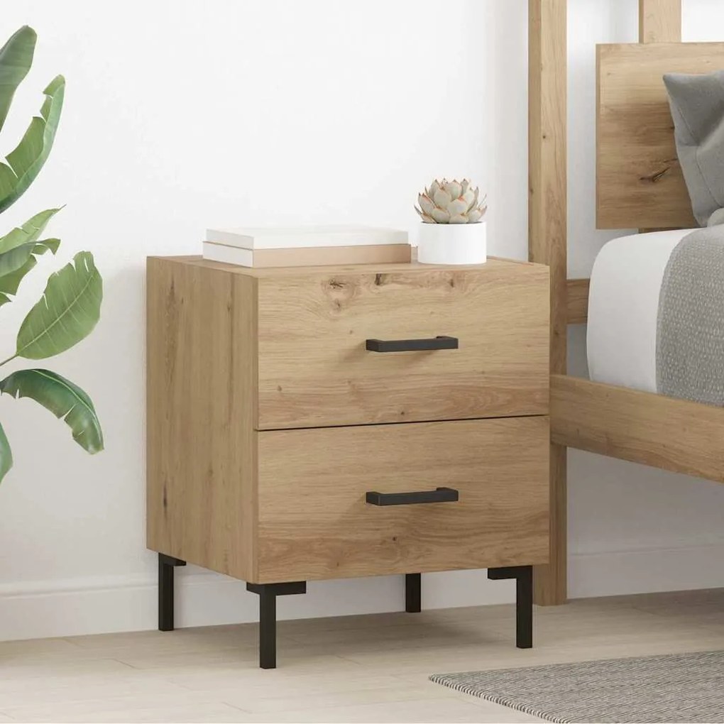 vidaXL Κομοδίνο 2 pcs Artisan Oak 40 x 35 x 47,5 εκ Επεξεργασμένο ξύλο