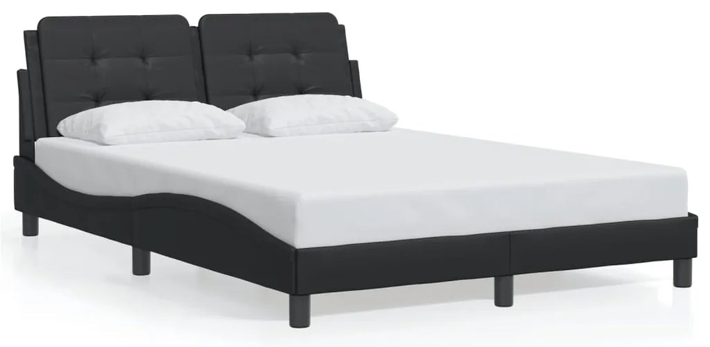 vidaXL Πλαίσιο Κρεβατιού με LED Χωρίς Στρώμα Zadar Μαύρο 120x200 εκ.