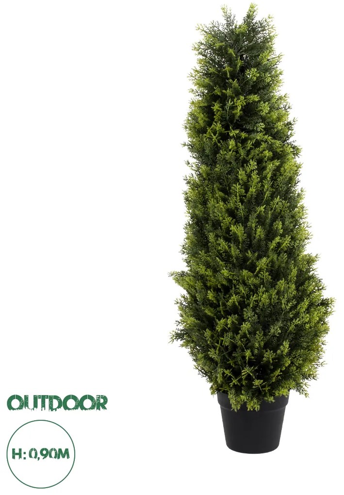 20393 GloboStar®  Artificial Garden CYPRESSUS SEMPERVIRENS 20393 Τεχνητό Διακοσμητικό Φυτό Μεσογειακό Κυπαρίσσι Υ90cm