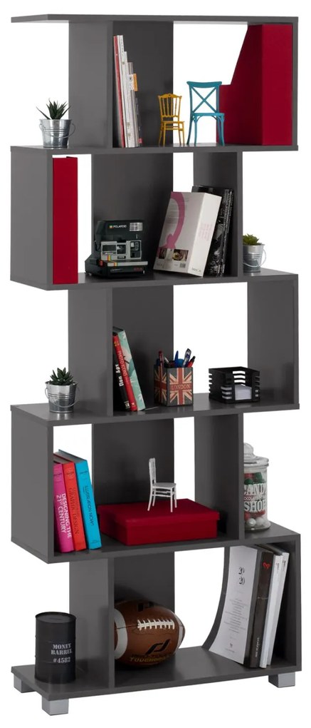 Bookcase from melamine  Grey 70x25x177 cm.