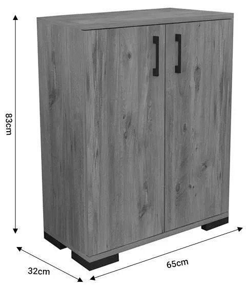 Ντουλάπι Yven oak μελαμίνης 65x32x83εκ 65x32x83 εκ.