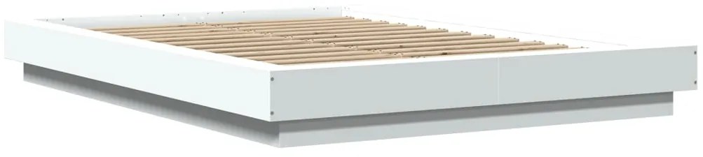 vidaXL Πλαίσιο Κρεβατιού με Φώτα LED Λευκό 140x200 εκ. Επεξ. Ξύλο