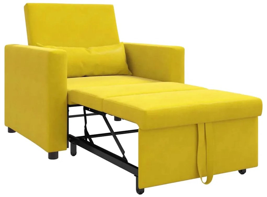 vidaXL 3 σε 1 Καναπές Κρεβάτι Μοναχός Convertible Κίτρινο Βελούδο